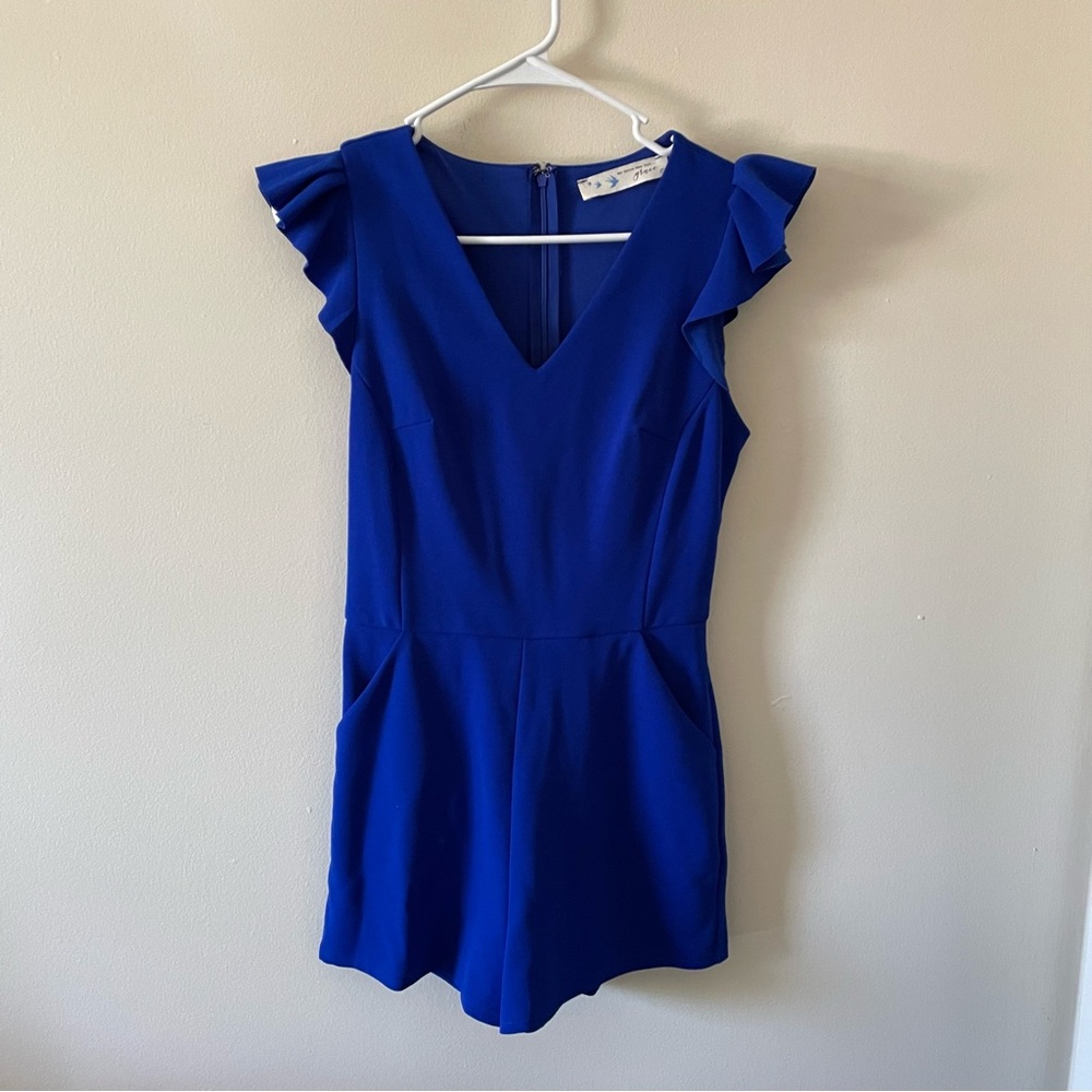 Her Entire Name Says Grace romper, size small, royal blue